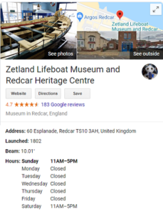 Redcar Lifeboat Museum Opening Hours